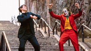 Джокер и Питер Паркер танцуют: пустой шаблон мема